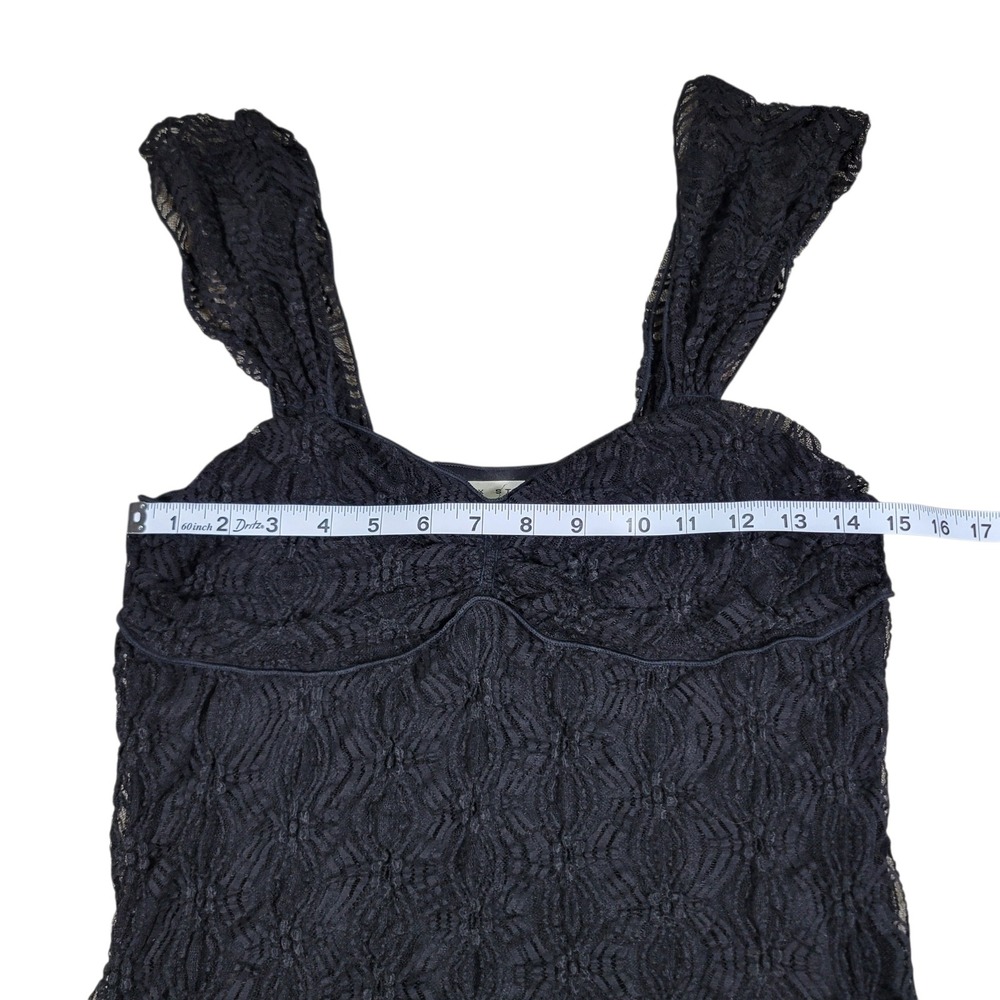 Camisole Lace Tank Top Womens S Black Babydoll Y2K Coquette Whimsigoth Feminine - Picture 6 of 7